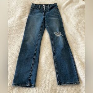 Levi's Wedgie Straight Leg Jeans with Distressed Detail